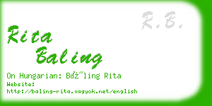 rita baling business card